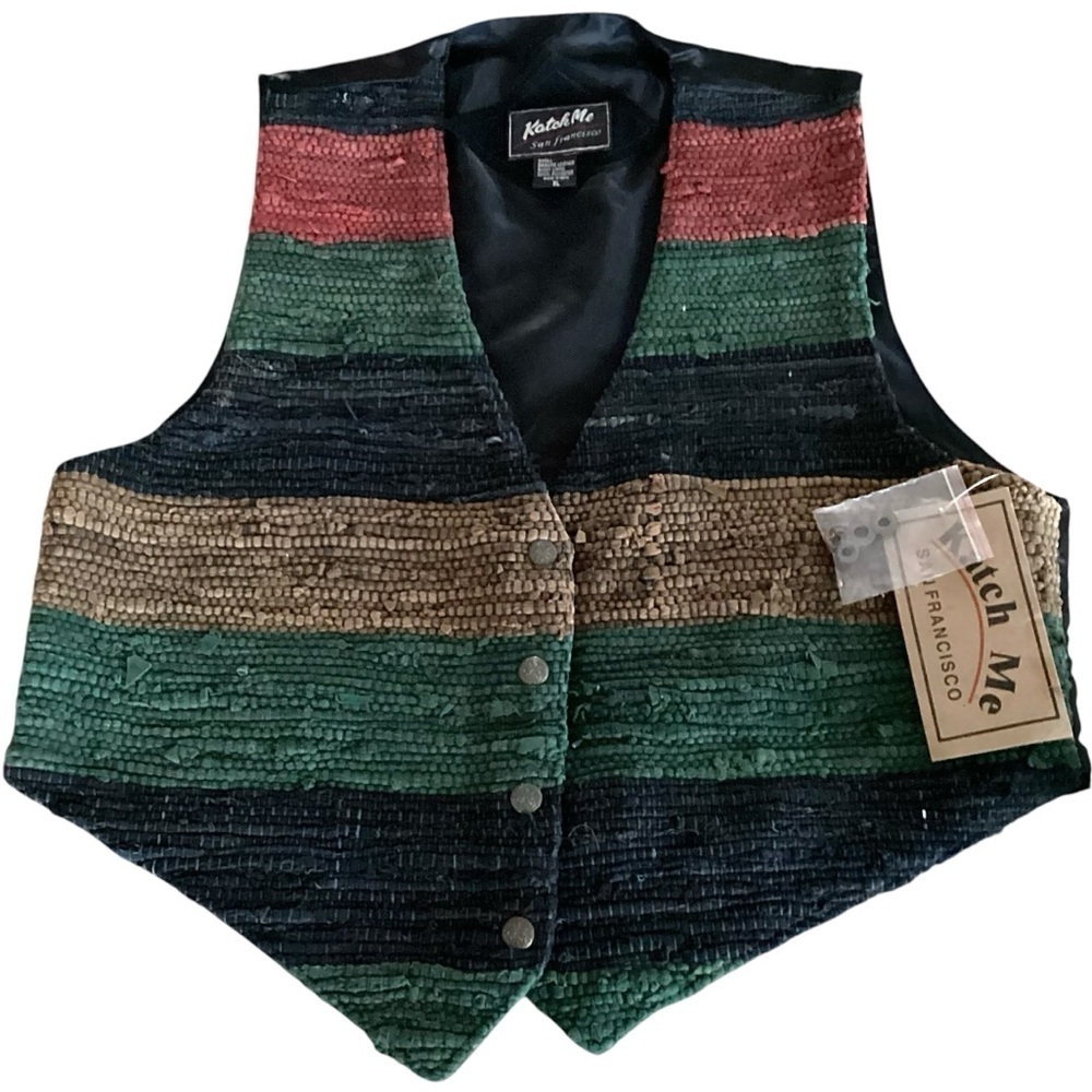 Katch Me Western Cowgirl Rancher Leather Vest Retro Style Size XL New with Tags